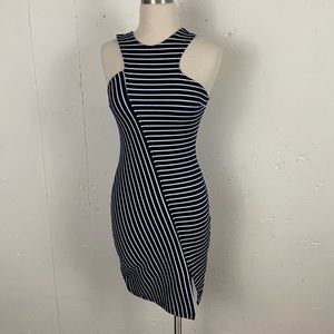 Zara Trafluc Bodycon Navy w/ White Stripes Dress